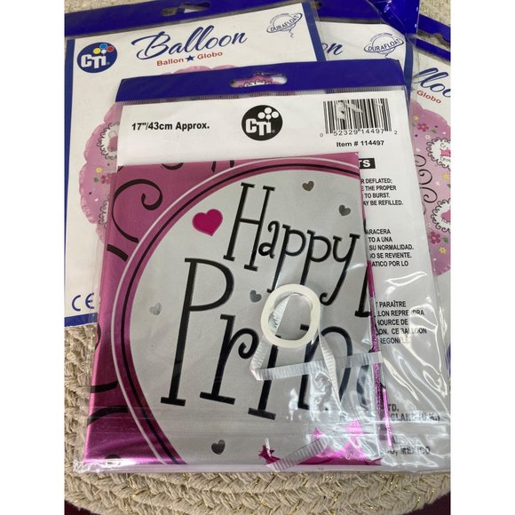 Lot of 4 CTI Industries Inflatable Foil Balloon Happy Birthday Princess - Picture 3 of 4